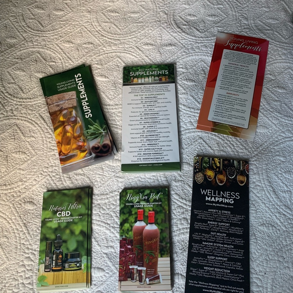Assorted Supplement Brochures young living